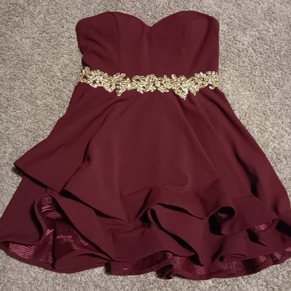 Maroon event dress
